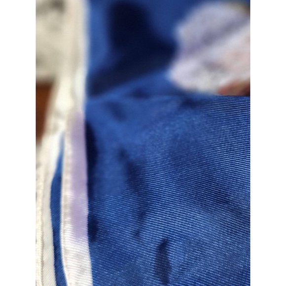 Vintage Navy Blue Vienna Austria Scenery Scarf with Stitched Hem*Burgtheatre - Picture 8 of 8